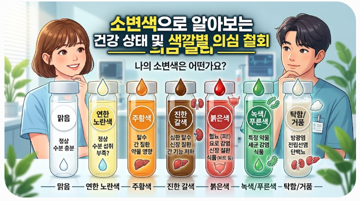 소변색으로 알아보는 건강 상태 및 색깔별 의심 질환 총정리