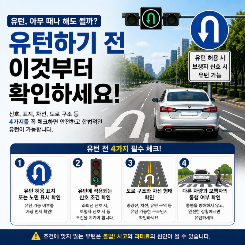 유턴 허용 표지판이 없으면 유턴하면 안 될까?