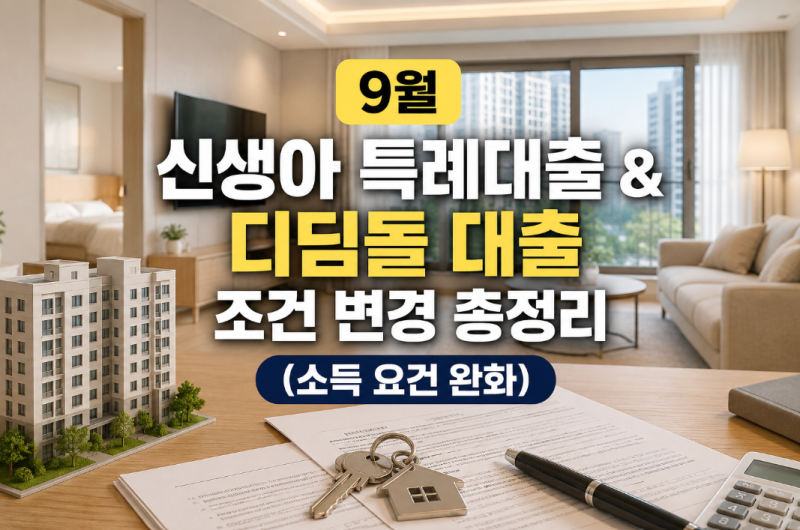 9월 신생아 특례대출 및 디딤돌 대출 조건 변경 사항 총정리 (소득 요건, 금리, 갈아타기 전략....