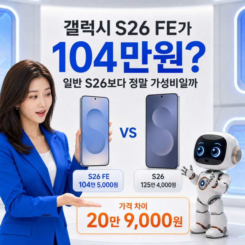 갤럭시 S26 FE가 104만원?일반 S26보다 정말 가성비일까