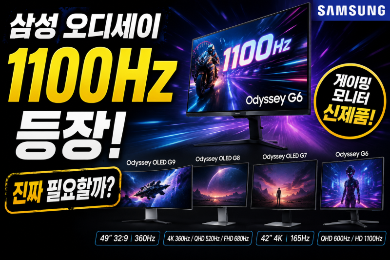 삼성 오디세이 신제품 공개, 1100Hz 모니터까지 나왔다고?
