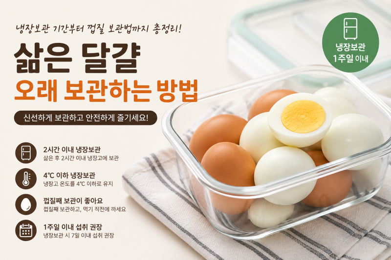 삶은 달걀 오래 보관하는 방법