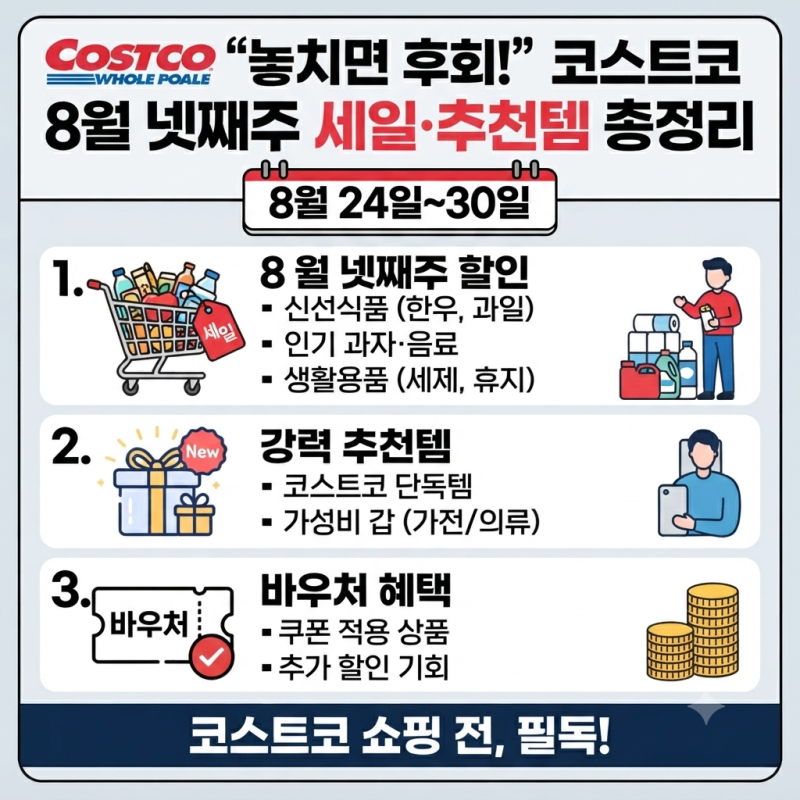코스트코 8월 넷째주 할인상품 총정리｜8월 24일~30일 꼭 사야 할 추천템은?