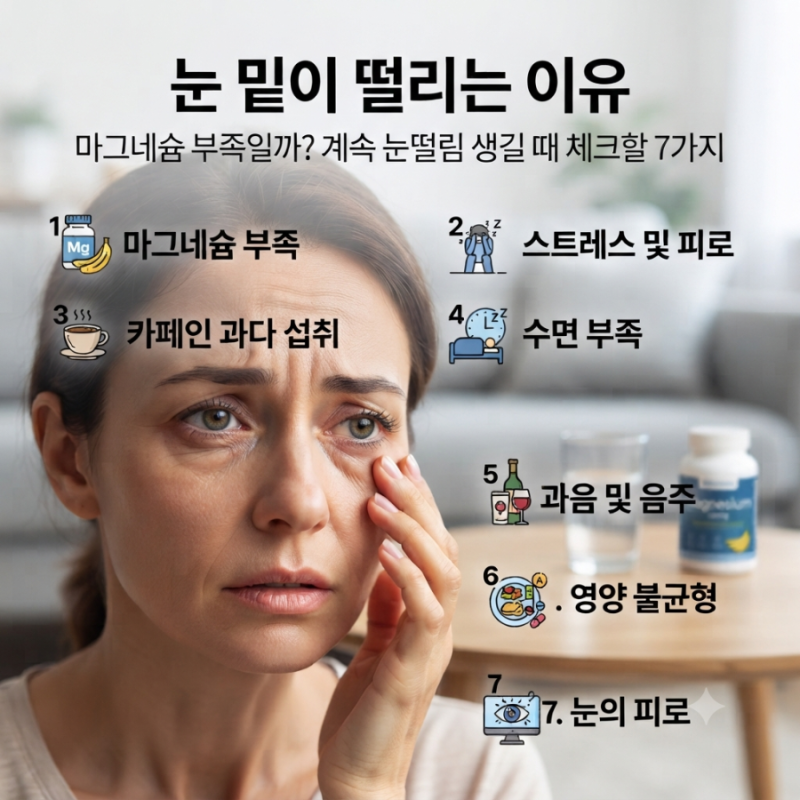눈 밑이 떨리는 이유, 마그네슘 부족일까? 계속 눈떨림 생길 때 체크할 7가지