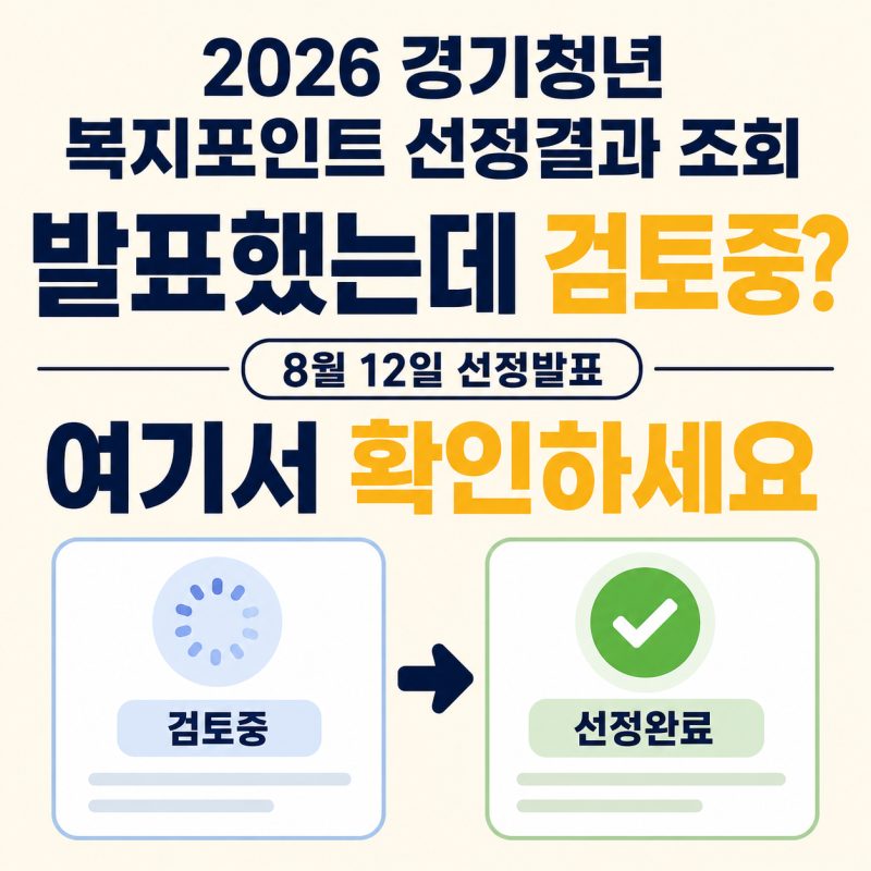청년복지포인트 발표일 지났는데 검토중? 선정결과는 여기서 확인하세요