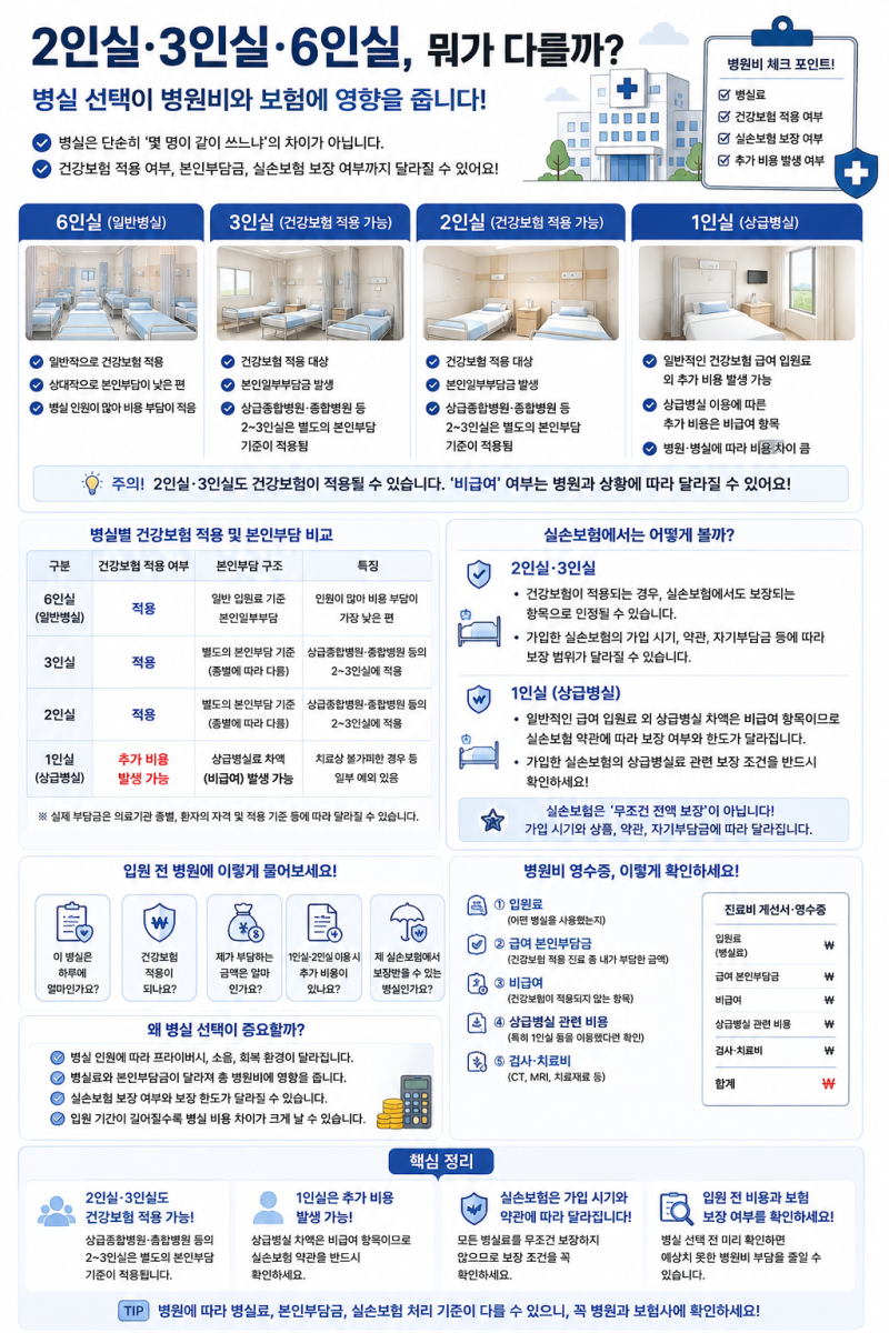 2인실·3인실·6인실, 뭐가 다를까?(총정리)