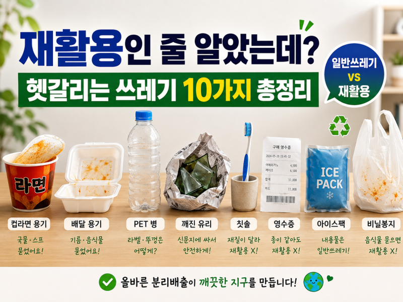 이거 재활용인 줄 알았는데? 버릴 때 헷갈리는 쓰레기 10가지 총정리