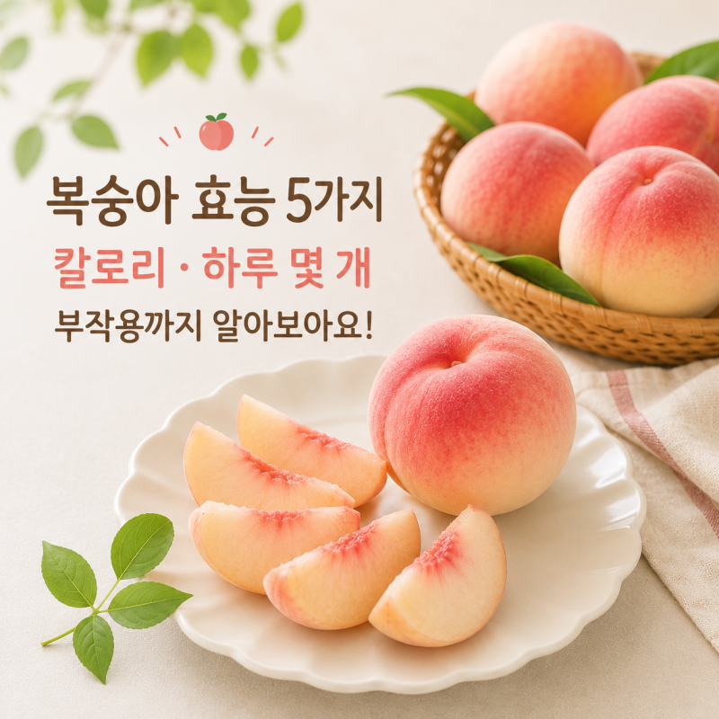 복숭아 효능 5가지 칼로리 하루 몇 개? 부작용까지