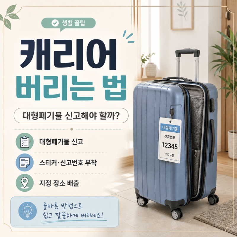 캐리어 버리는 법 대형폐기물 신고해야 할까