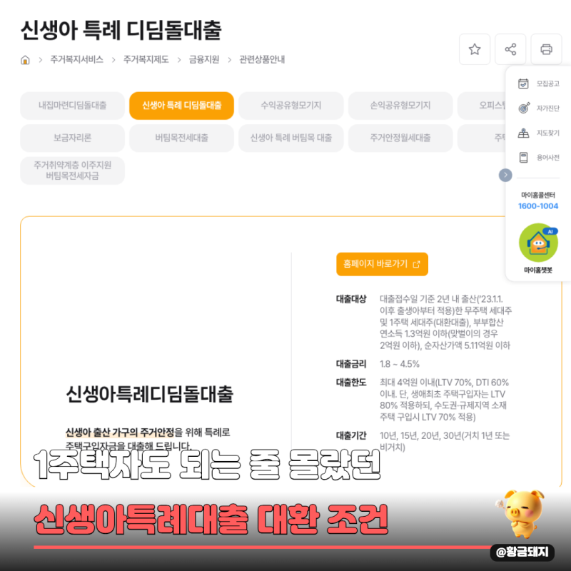 신생아 특례 대출대환 조건 총정리, 신생아 특례 디딤돌대출 소득기준까지
