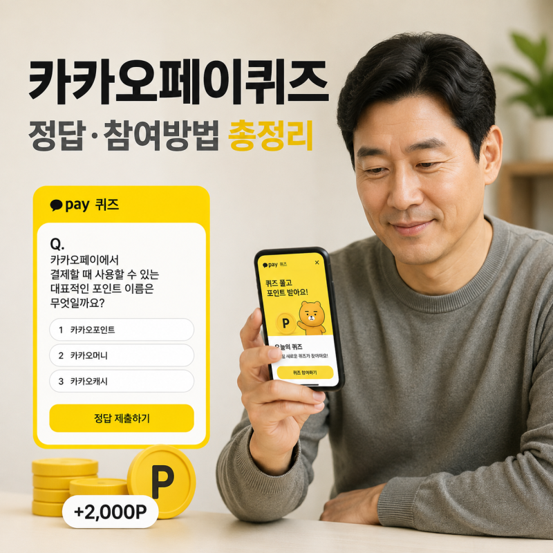 카카오페이퀴즈 정답 확인 방법｜퀴즈타임 참여 방법과 카카오페이포인트 앱테크 총정리