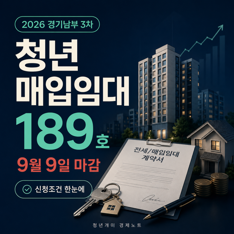 청년 매입임대 경기남부 3차 189호, 9월 9일 마감과 신청조건