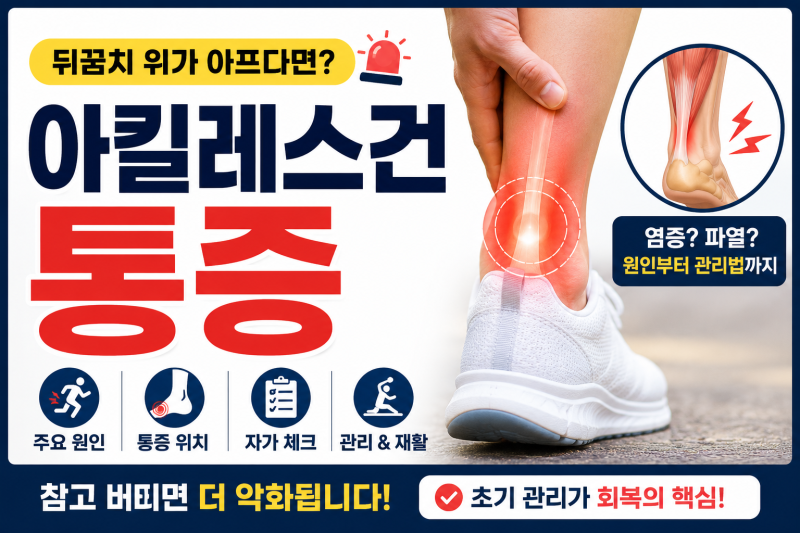 아킬레스건통증 원인은? 뒤꿈치 위가 아플 때 확인해야 할 증상