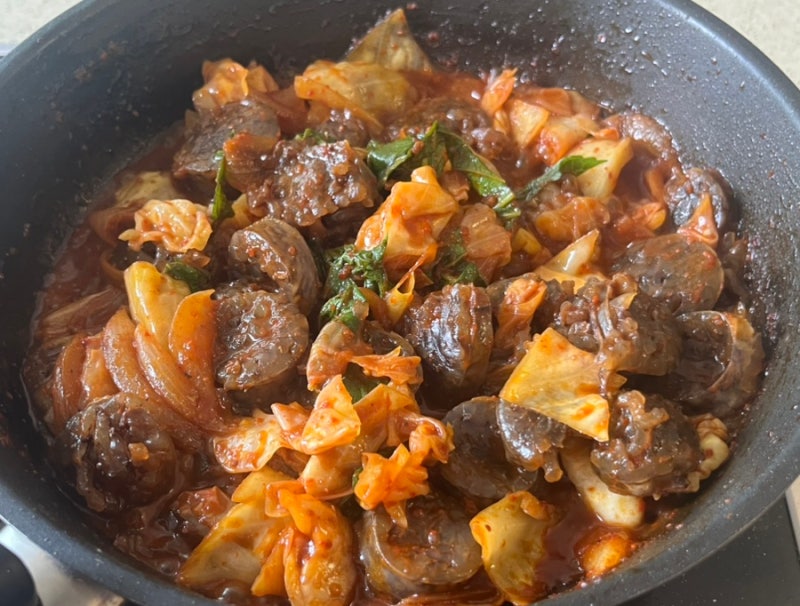 홈포차 메뉴, 양념순대볶음, 순대볶음, 들깨가루 순대볶음레시피