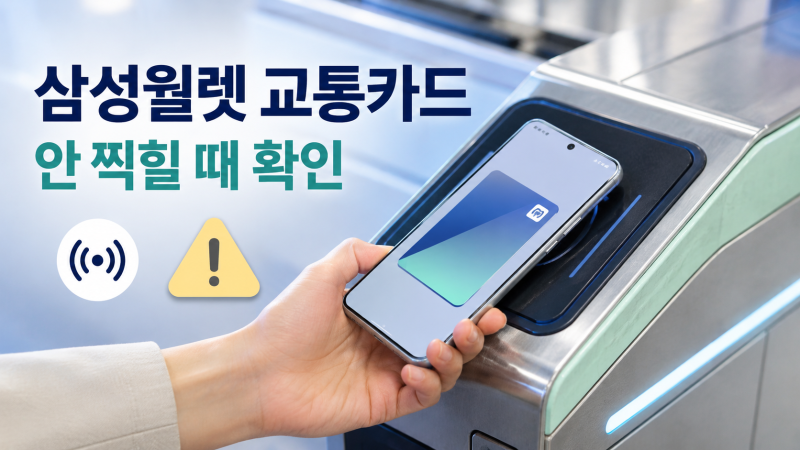 삼성월렛 교통카드 안찍힘, NFC만 켜면 해결?｜비접촉 결제 확인 순서