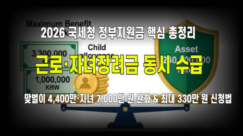 2026 근로·자녀장려금 총정리: 소득·재산 자격 기준 완화부터 최대 330만 원·자녀당 100만 원 ....