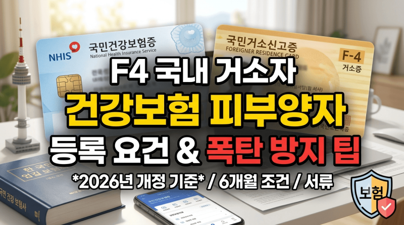 F4 거소증 건강보험 피부양자 등록 안 하면 보험료 폭탄? 필수 요건 정리