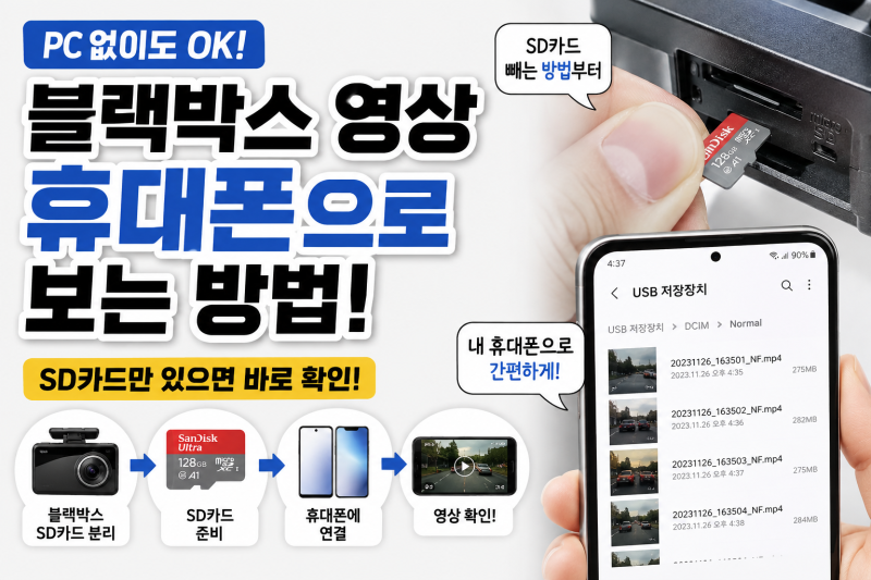 휴대폰으로 블랙박스 영상 보는법｜SD카드 스마트폰으로 확인하는 방법