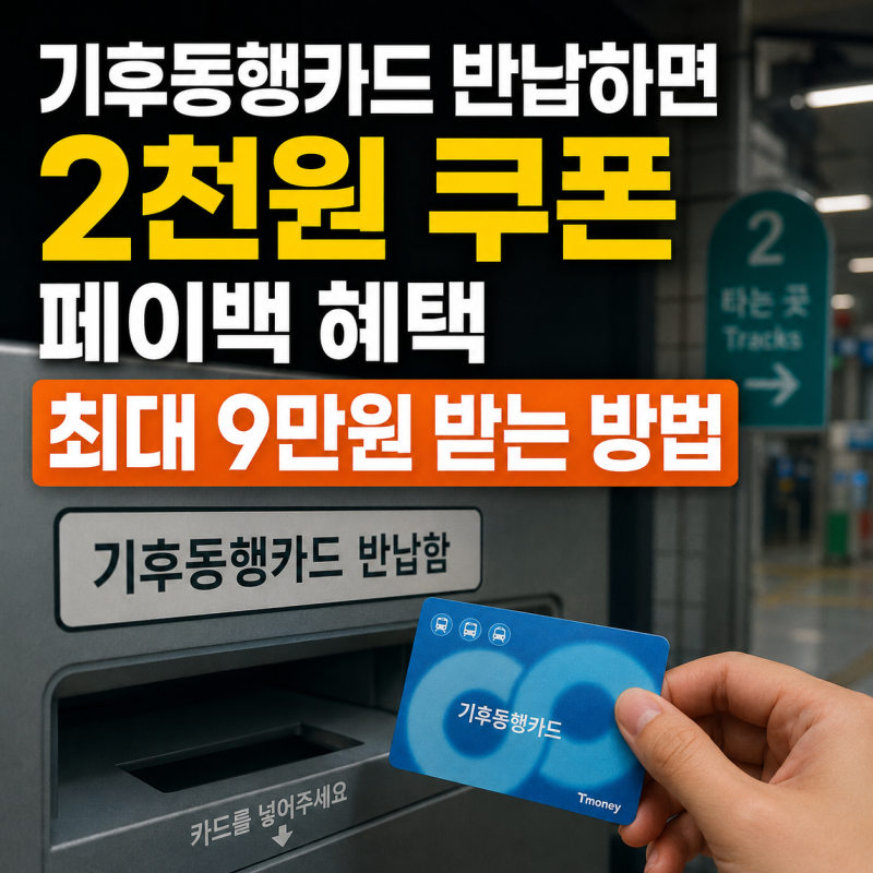 기후동행카드 반납하면 2천원 쿠폰 준다, 페이백 혜택 최대 9만원 위치 받는 방법