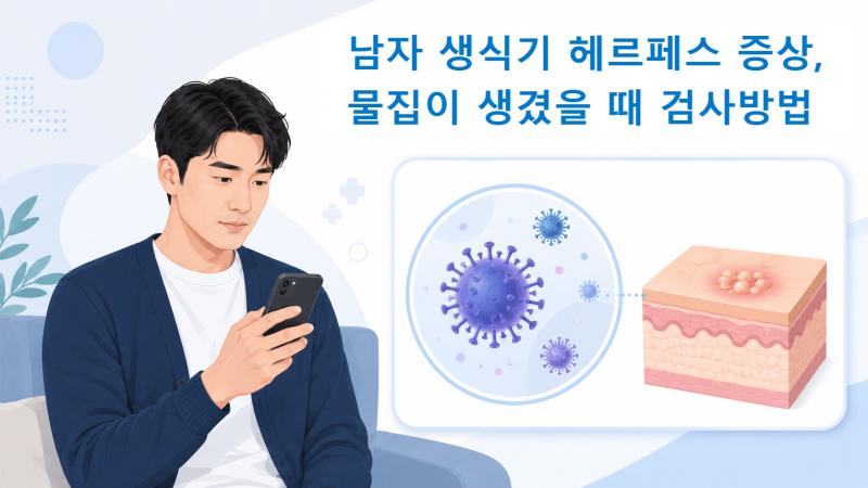 남자 생식기 헤르페스 증상, 물집이 생겼을 때 검사방법