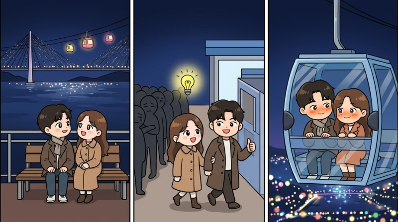 여수 돌산공원 가을 밤바다 야경 케이블카 꿀팁 TOP 5