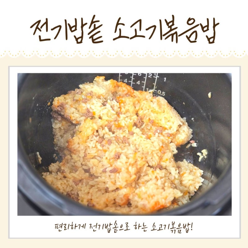 유아식 소고기볶음밥 다짐육 활용 전기밥솥밥