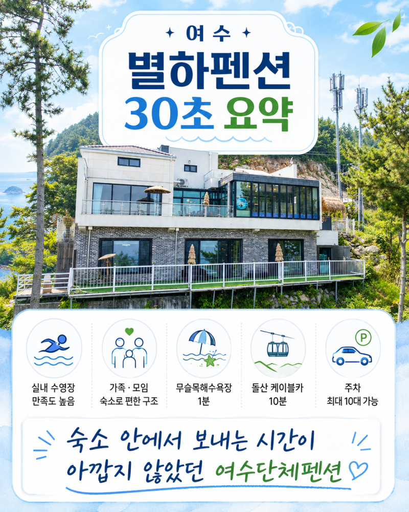 여수 돌산키즈펜션?! 아이들과 다녀온 별하풀빌라, 숙소에서 하루가 부족했어요!