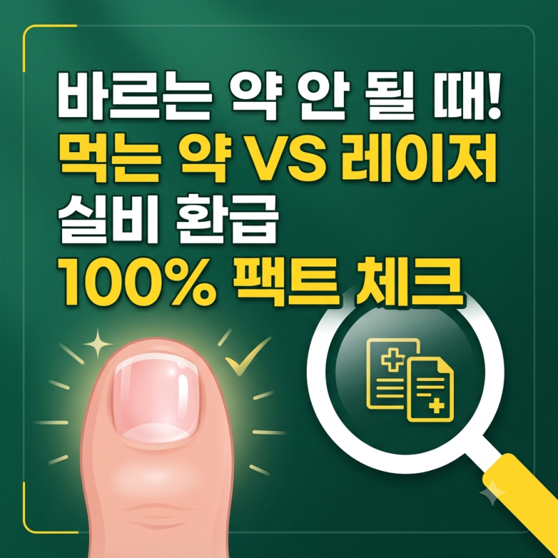 발톱무좀 먹는약 부작용일까? 레이저 치료비용 실비 환급 총정리