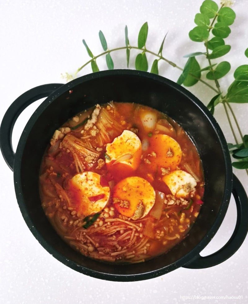 순두부 찌개 끓이는법 초간단 돼지고기 순두부찌개 양념 레시피
