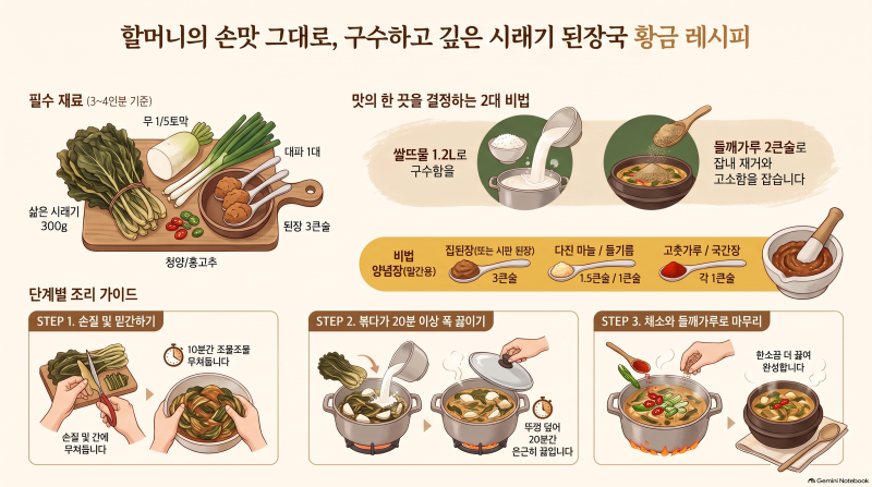 시래기된장국 레시피