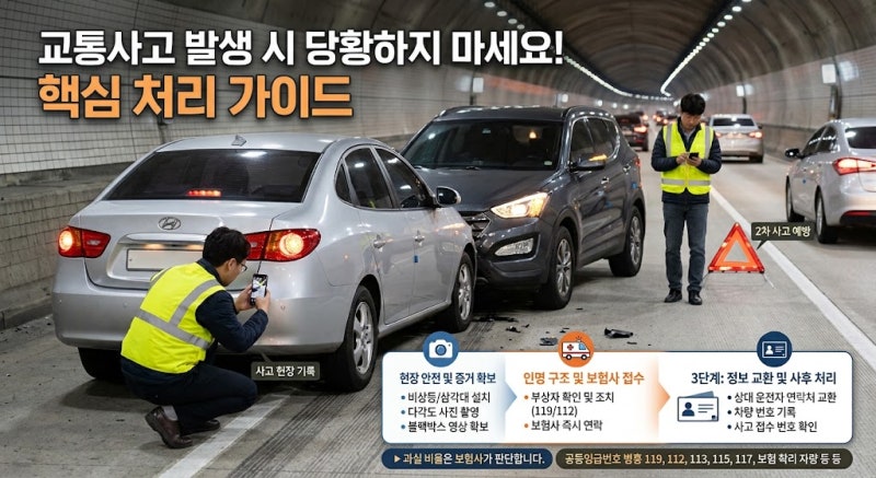 교통사고 처리 절차 총정리｜사고 접수부터 대인·대물보험, 치료, 합의금까지