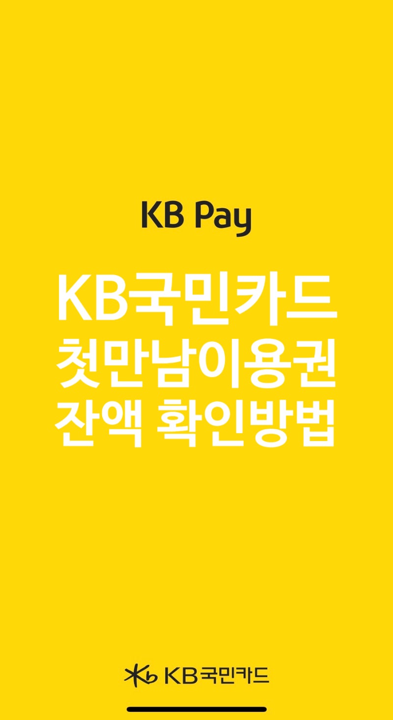 KB국민카드 국민행복카드 첫만남 이용권 잔액조회 방법