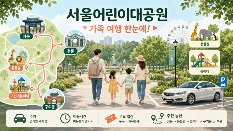 서울어린이대공원 가족 여행, 주차·이용시간·요금 확인 후 걷는 순서