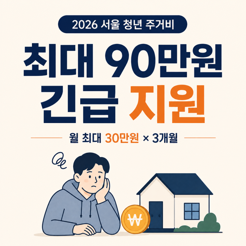 2026 서울 청년 긴급 주거비 90만원 지원｜9월 10일까지, 월세·관리비 체납 대상 확인