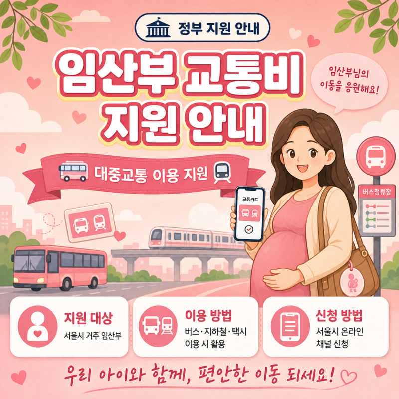 임산부 교통비 지원, 얼마 받고 어떻게 신청하나 (2026년 차등 지급 반영)