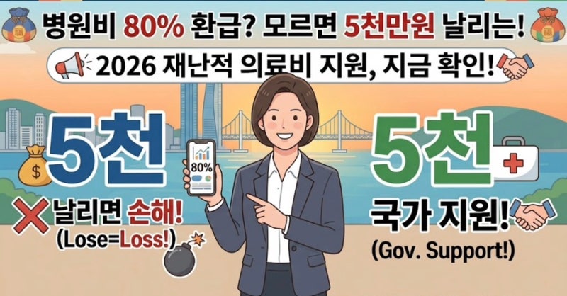 병원비 80% 환급? 모르면 5천만원 날리는 2026 재난적 의료비 지원 자격·신청법