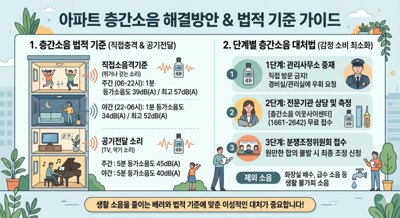 아파트 층간소음 해결방안 기준, 이웃 간 갈등 줄이는 법적 기준과 대처법