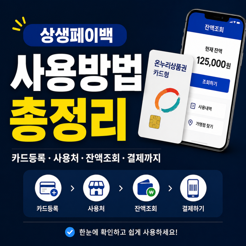 상생페이백 사용방법 총정리 - 온누리상품권 카드등록·사용처·잔액조회·결제까지