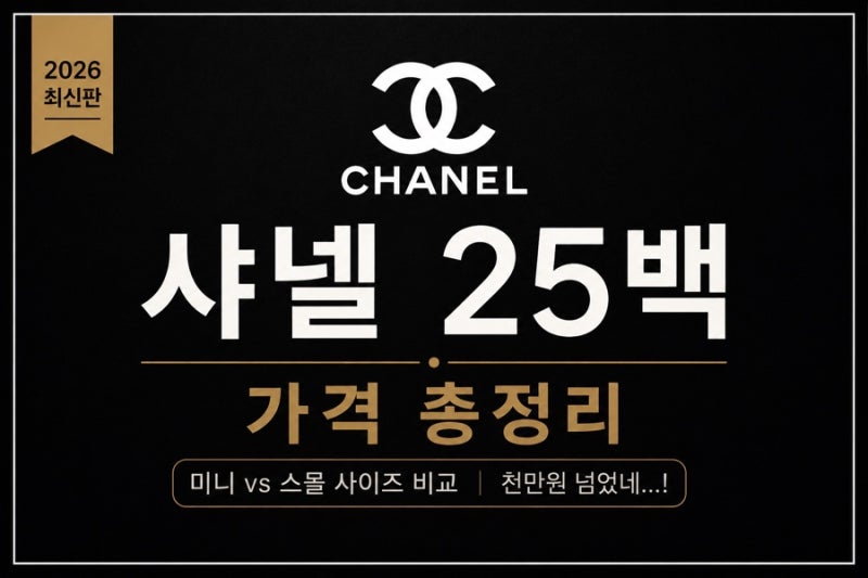 2026 샤넬 25백 가격 총정리｜미니 vs 스몰 사이즈 비교, 천만원 넘었네