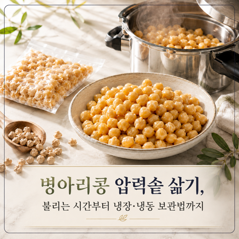 병아리콩 압력솥 삶기, 불리는 시간부터 냉장 냉동 보관법까지