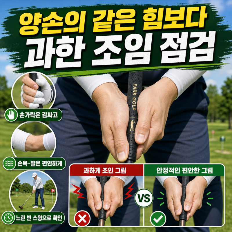 파크골프 그립잡는법, 양손에 똑같이 힘을 주면 왜 스윙이 답답할까?