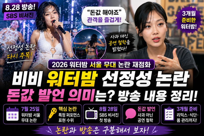 비비 워터밤 선정성 논란 다시 주목, 비서진에서 밝힌 공연 철학