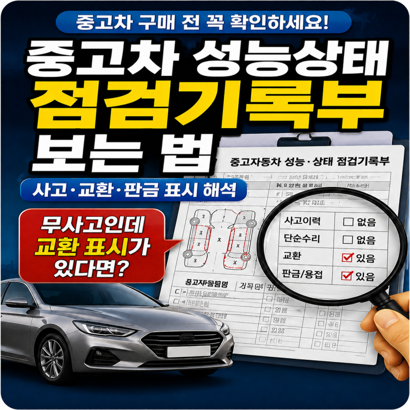 중고차 성능기록부 보는법, 사고·교환·판금 표시 뜻
