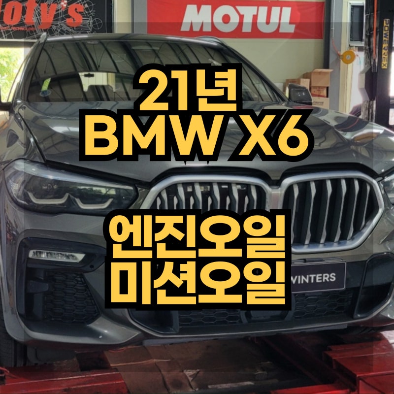 21년 BMW X6 3.0d 마일드하이브리드 미션오일/엔진오일/디퍼오일/tc오일까지 교체