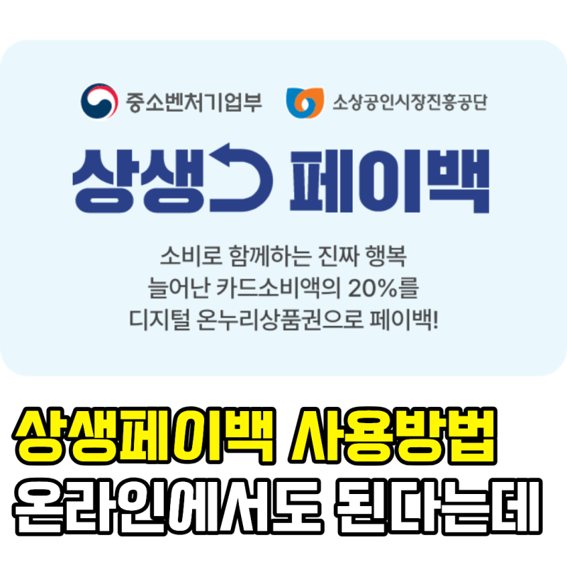 "상생페이백 사용방법, 받은 돈 어떻게 쓰지? 온라인에서도 가능하다는데