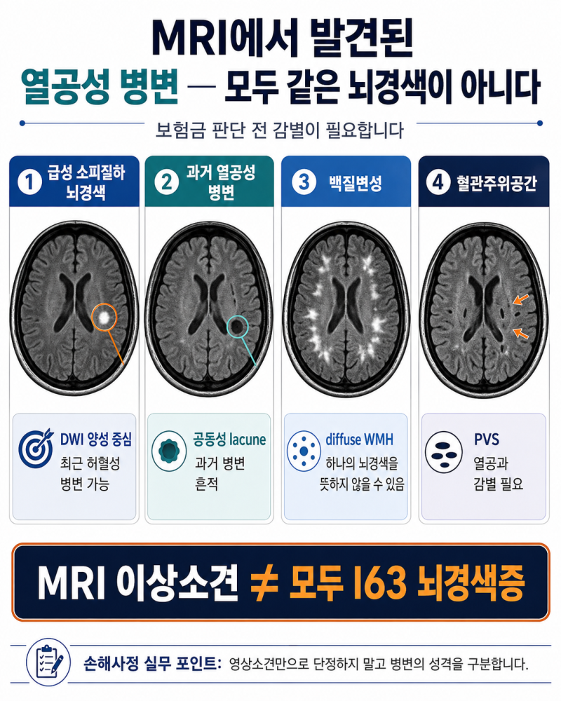 무증상 열공성 뇌경색(I63) 진단비 분쟁