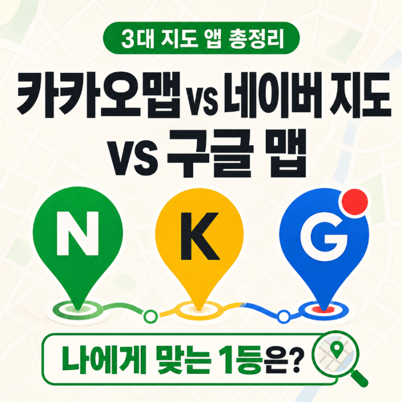 카카오맵 vs 네이버 지도 vs 구글 맵 완벽 비교! 숨은 꿀기능부터 상황별 추천까지 총정리