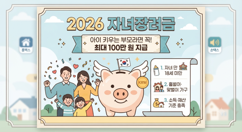2026 자녀장려금, 아이 키우는 부모라면 꼭 받아야 할 국가지원금