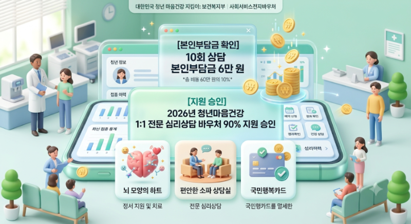 청년마음건강지원사업 신청 조건 및 1:1 심리상담 바우처 최대 90% 지원 신청 방법 총정리
