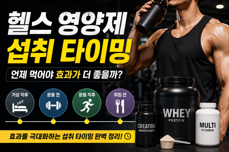 헬스 영양제 섭취 타이밍 총정리｜운동 전·후, 아침·저녁 언제 먹어야 할까?